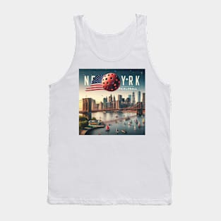 New York Patriotic Flag Pickleball T-Shirt Tank Top